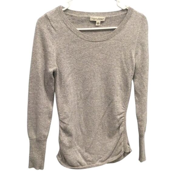 Banana Republic Womens Cashmere Blend Sweater Size Small Silver Metallic Preppy - Picture 1 of 11